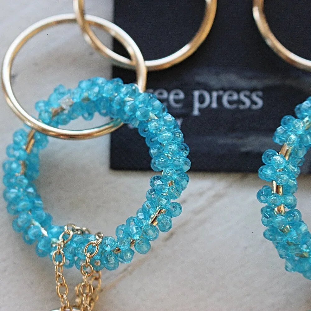 Costume Jewelry Bundle- Free Press - Charm Bracelet, Beaded Loop (Oscar Style)+